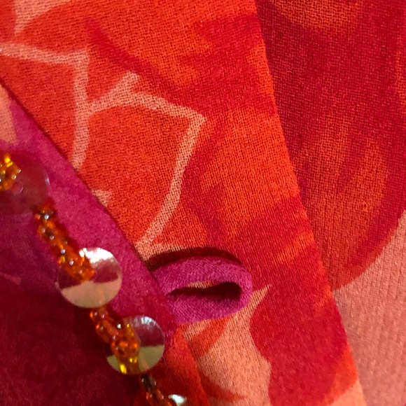 Bob Mackie Floral Print Silk Dress - Picture 7 of 8